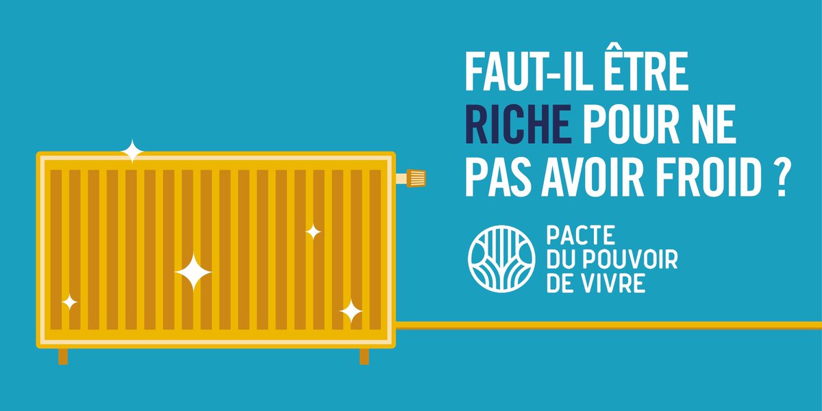 À la veille de la journée contre la #PrécaritéEnergétique, le Pacte du #PouvoirdeVivre se questionne 🤔
➡️ Faut-il être riche pour ne pas avoir froid ?
Qu'en pensez-vous ?

👉Chiffres clés et propositions ici : ow.ly/4z0q50GJ6Rk