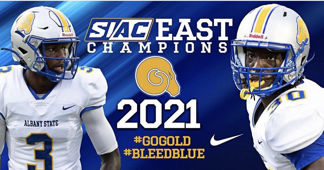 ASUGoldenRams's tweet photo. The 2021 SIAC East Champions are ranked #3 in the NCAA Super Region for (Region 2) in Division II #GoGold #BleedBlue https://t.co/CuK7Bbqfei
