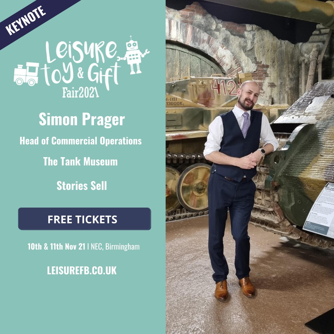📣 Keynote speaker alert! 

Simon Prager from The Tank Museum will be speaking in 5 minutes over at Keynote Theatre 3. 

Listen to Simon talk about the importance of storytelling with his talk ‘Stories Sell’ 📚 Head on over now to make sure you secure a seat
<a href="/TankMuseum/">The Tank Museum</a> #ToyBiz
