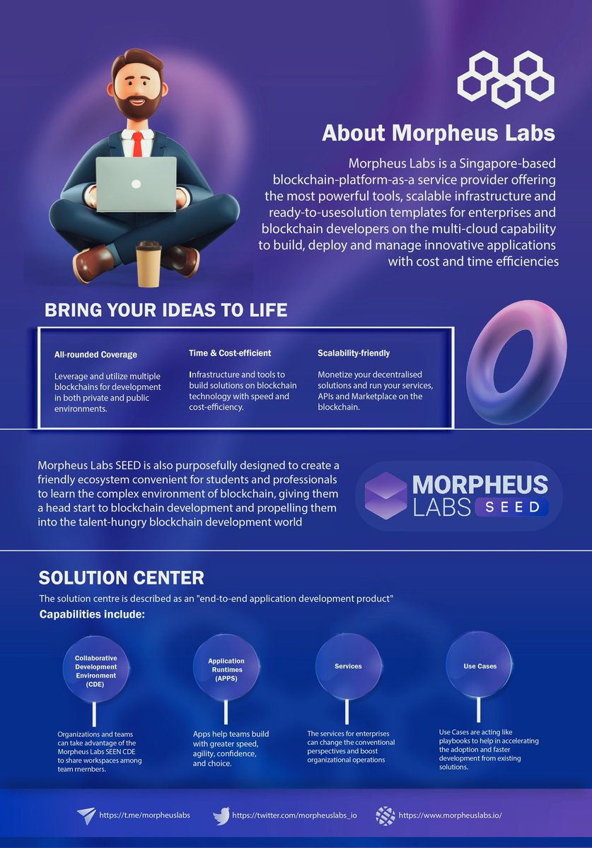 SplendolinT's tweet photo. @morpheuslabs_io is a unique platform that empowers people to solve complexities & unknowns in building Dapp & IT solutions on Blockchain rapidly. Users can design, develop, test, deploy & run on one platform
More๐
@AlpharezCC @el_obino @samxonite
#MorpheusDesign #MorpheusLabs https://t.co/YykMrofLId