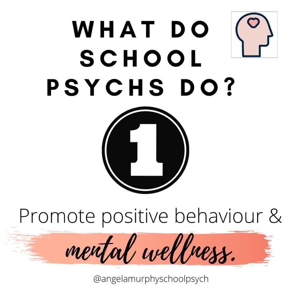 PsychedStuart's tweet photo. What do school psychs do? Promote positive behavior &amp; mental wellness #NationalSchoolPsychologyWeek @psych_Brightman https://t.co/jlXl5CsK9r