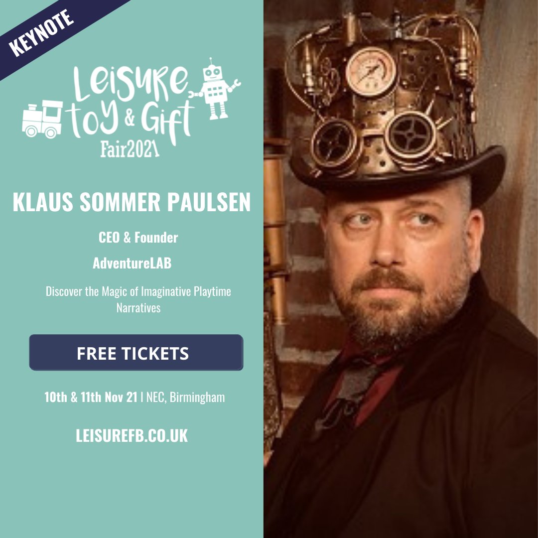 🔔 5 minute keynote alert 🔔 

Don’t miss Klaus Sommer Paulsen from AdventureLAB over at Keynote Theatre 3. Klaus will be speaking about Designing a Successful Tomorrow for the Attractions Industry! 🎢 Make sure not to miss out and grab a seat now… 
 
<a href="/KlausPaulsen/">Klaus Sommer Paulsen</a> #ToyBiz