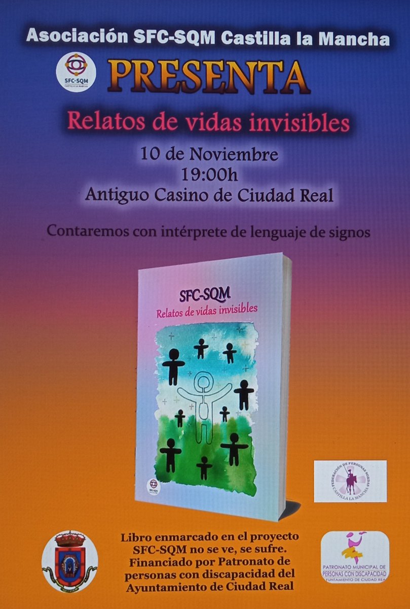sfcsqmclm's tweet photo. Mañana @sfcsqmclm  presentamos #sfcsqm #relatosdevidasinvisibles
@AYTO_CIUDADREAL  @AnnaHibernum @FESORMANCHA @ClmInclusiva @mcmotos7 @SfcSqmCiudaReal 
#Contamoscontigo https://t.co/zZ73l0hEpL