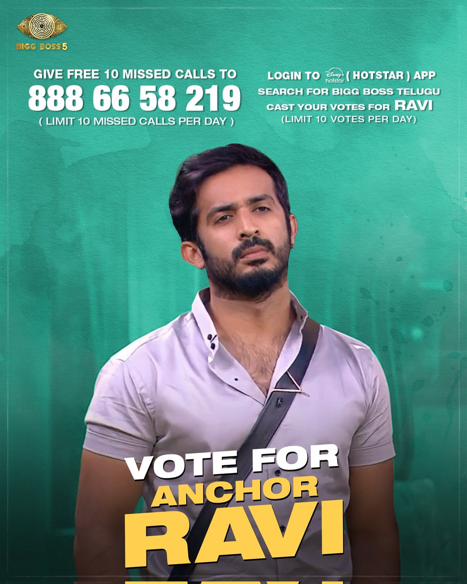 ursanandyadav's tweet photo. Nominated for 8th time 🥺
Our entertainer needs all your love & support ❤️
#VoteForRavi @anchorravi_offl
#BiggBossTelugu5 #AnchorRavi https://t.co/0RPbKaqUKP
