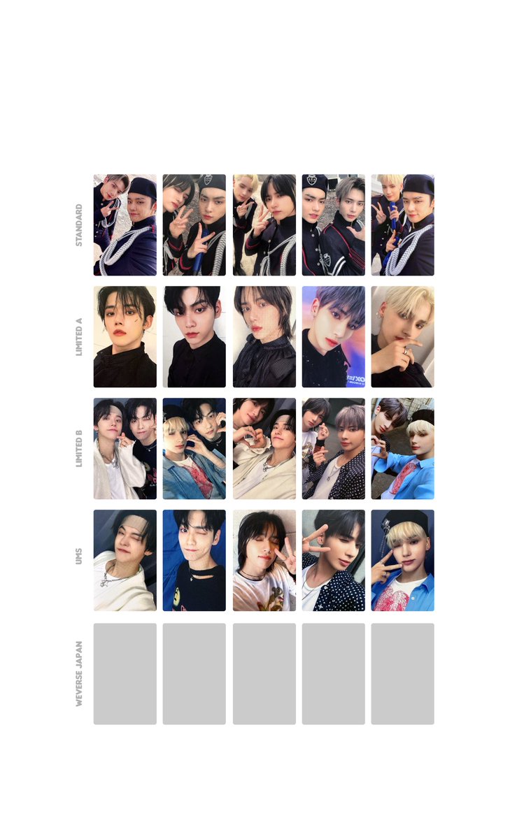 txt chaotic wonderland – photocard list template