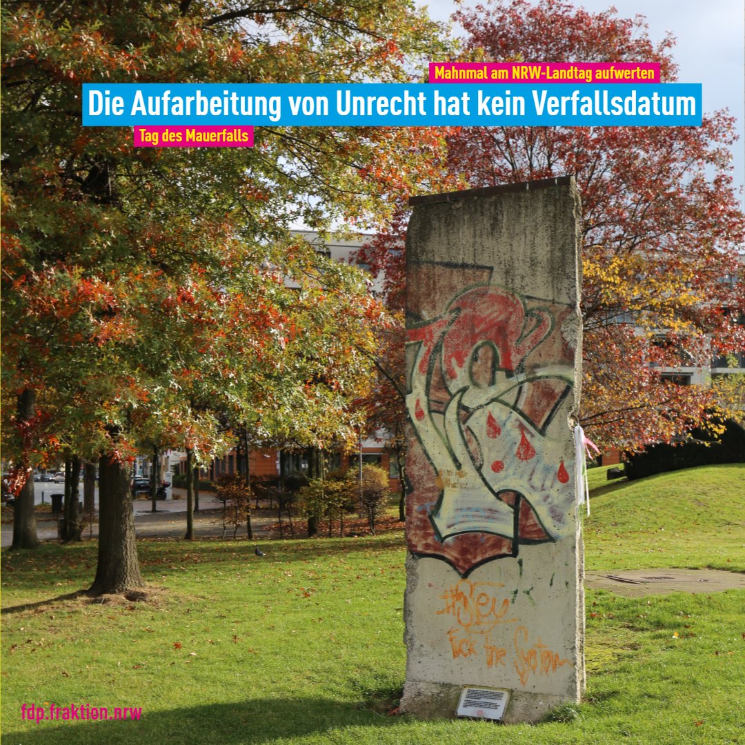 RainerMatheisen's tweet photo. ◾Mahnmal aufwerten◾
"Unsere #Freiheit muss jeden Tag neu erkämpft werden, daran erinnert uns das #Mauersegment in Sichtweite des #NRW-Landtags. Diese Bedeutung des #Mahnmals auch künftigen Generationen zugänglich zu machen, sehen wir als unsere Aufgabe“, betont @FreimuthA https://t.co/KOtpa2c9XN