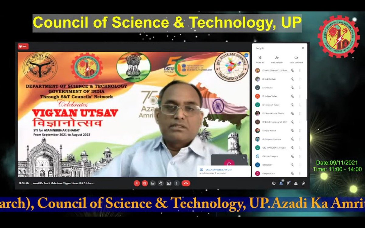 InfoGujcost's tweet photo. Shri I.D.Ram, Secretary, #CSTUP highlighting the  #R&amp;D #infrastructure and #ScientificCapability of UP state  during the Celebration of Vigyan Utsav | R&amp;D Infrastructure for Atmanirbhar Bharat by @sandtdepartment on 11th November 2021. @sstpdst @CMOfficeUP @PMOIndia @IndiaDST https://t.co/Rpt2uV3XaF