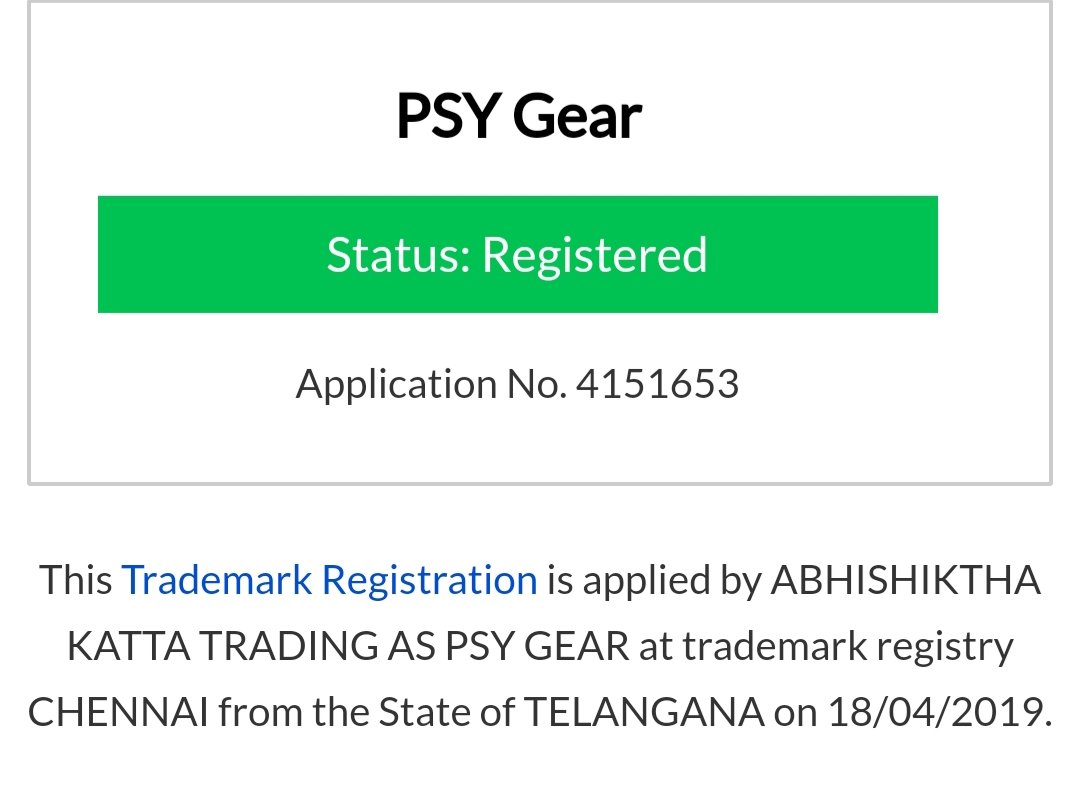 PsyGear's tweet photo. Congratulations @PsyGear ยฎ๏ธ for having receiving the Registered Trademark Status successfully. โค๏ธ let's celebrate ๐ฅณ #psygearpower
#trademark #registered #psygear #psytrancefamily #psyworld #psytrancedjs #psytrance #clothingbrand #business #fashion #congratulations #legal https://t.co/QggDN58YYW