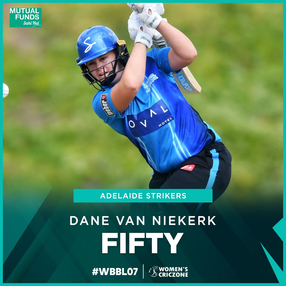 WomensCricZone's tweet photo. Dane van Niekerk 💪
5⃣2⃣* (3⃣8⃣)
3⃣ x 4⃣s
3⃣ x 6⃣s
@Danevn811 is heating up Adelaide against the Thunders 🔥
#WBBL07 #ASvST https://t.co/NvTgLFvaKU