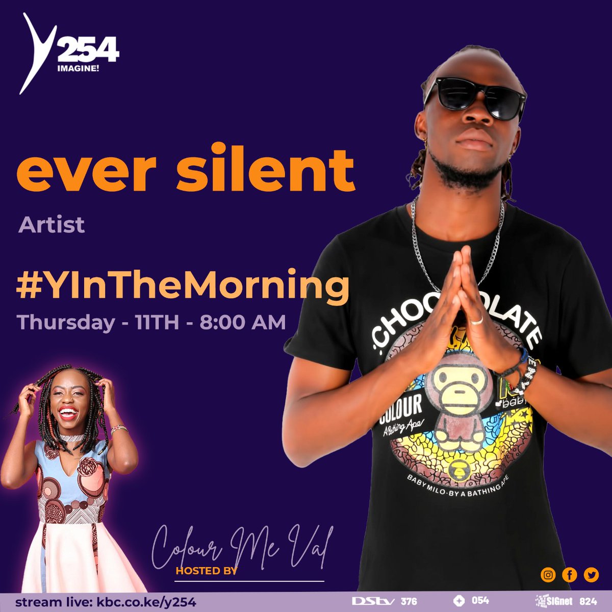 EverSilent71's tweet photo. Hello everyone... Catch your boy Ever Silent this coming Thursday 11th on Y254Tv from 8am

https://t.co/d3YEBD03Io

#YinTheMorning
#Noonemdiatour https://t.co/MbToFzJn5C