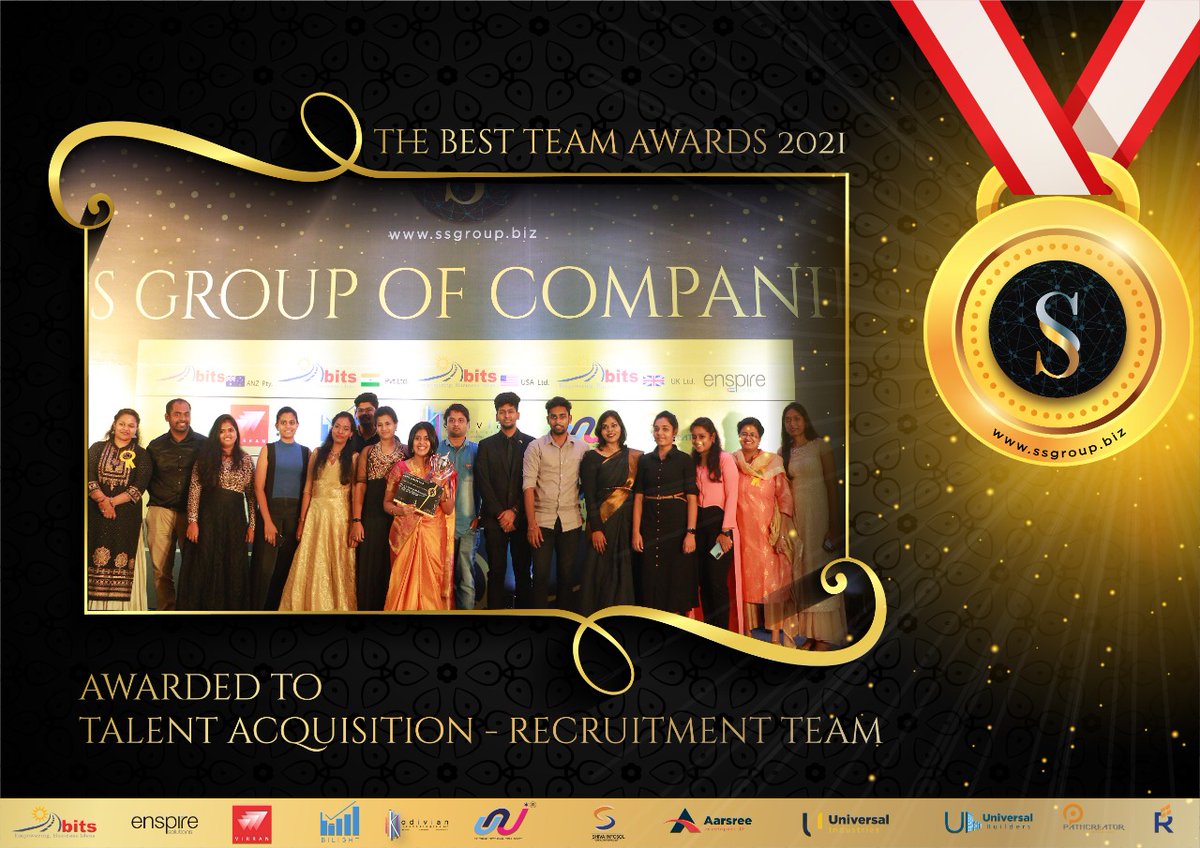 SSGroupCompany1's tweet photo. SS Group Annual Awards - #SSLightsCameraGala
The Best Team 2021 was awarded to Talent Acquisition - Recruitment team for their dedication and hard work.
#SSGroup #teamappreciation #team #recruitment #talentacquisition #work https://t.co/yGFye0BeEH