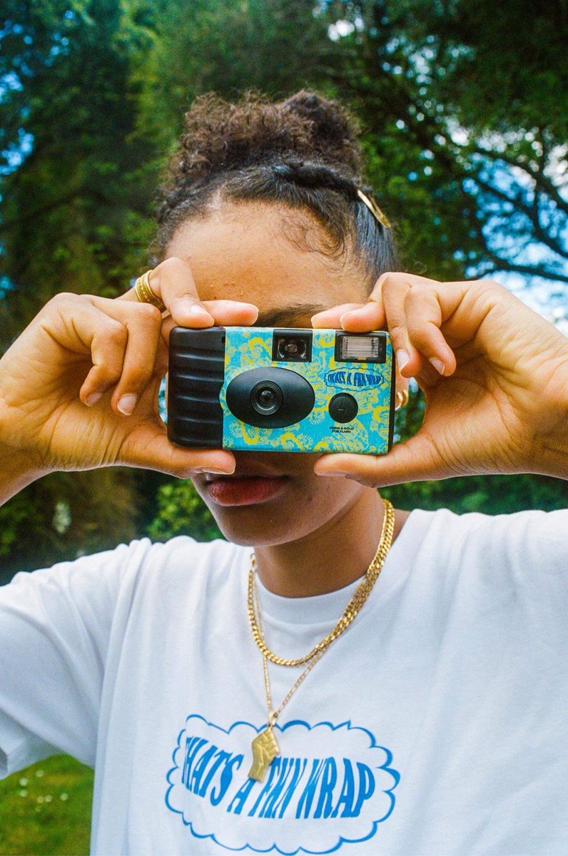 thatsafknwrap's tweet photo. holyyy been excited to drop these for a minute! fkn disposable film cams will be available on the store this thursday, just in time for “summer”. 24 exposures. 35mm colour film + a flash. only 30 made so make sure you get in quick! ☀️🎞📸🌊 https://t.co/Wj6gq6weh7