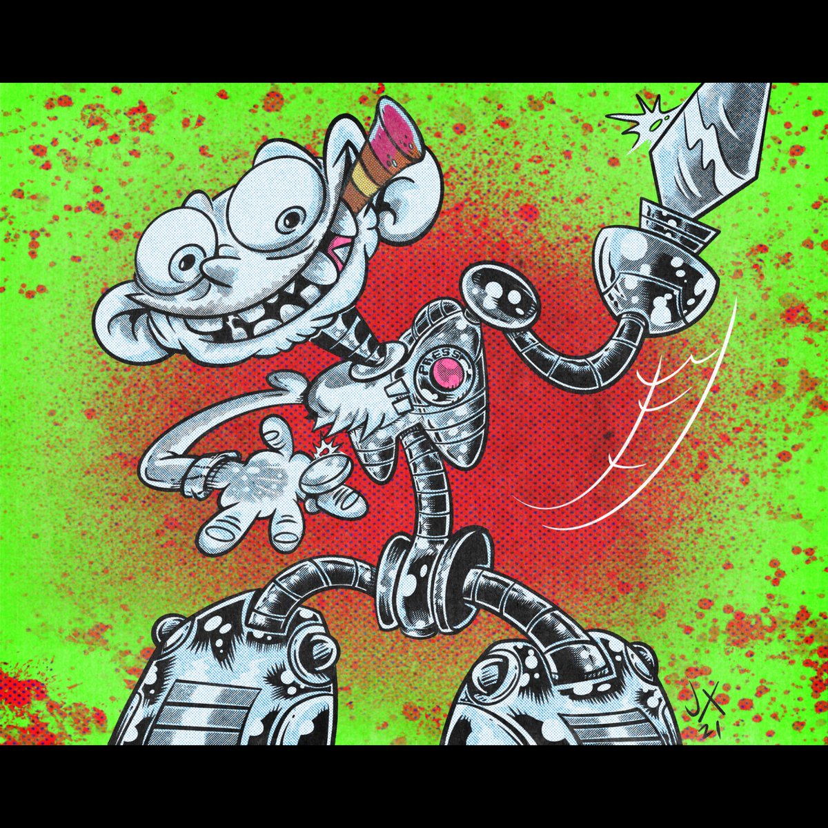 JeauxJ's tweet image. #AlanMooreVember2021 Day 9: #AxelPressButton! #AlanMooreVember #AlanMoore #CurtVile #PedroHenry #SteveMoore #MikeCollins #JeauxJanovsky #JeauxJ #PressButton #DarkStar #WarriorMagazine #LaserEraserAndPressButton #SteveDillon #Henry #EclipseComics #BritishComics #ErnestBorgnine