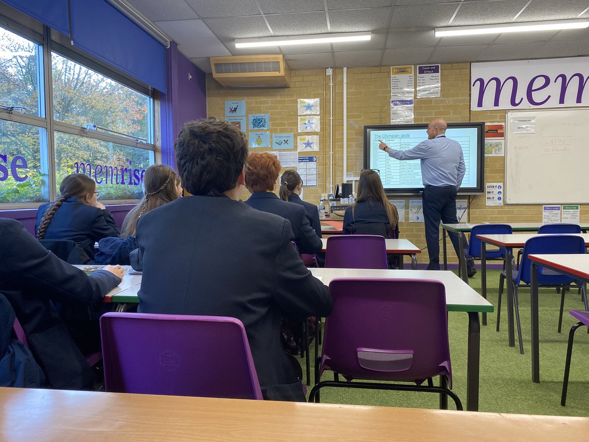 WatkinsBHCS's tweet photo. A scene youโll no doubt see in every school across the land. The Headteacher @chrisedwardsuk delivering GCSE Latin breakfast club. Everyday life here @BrightonHillSch #commitment #collaboration #makingsuccessinevitable https://t.co/dFaeUAYcrr