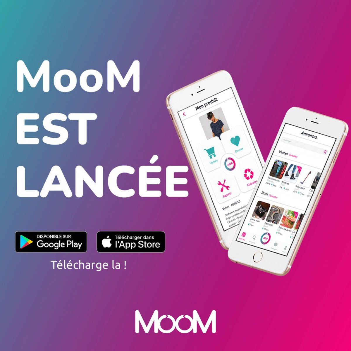 MoomPlanet's tweet image. Télécharge MooM ! 🚀
MooM est désormais disponible PARTOUT sur les stores ! 📱
Bienvenue sur la (super) appli les MooMers ❤️
🔗 App store : apps.apple.com/fr/app/moom-se…
🔗 Play store : play.google.com/store/apps/det…

#moom #appstore #playstore #digital #application #economiecirculaire #RRRR
