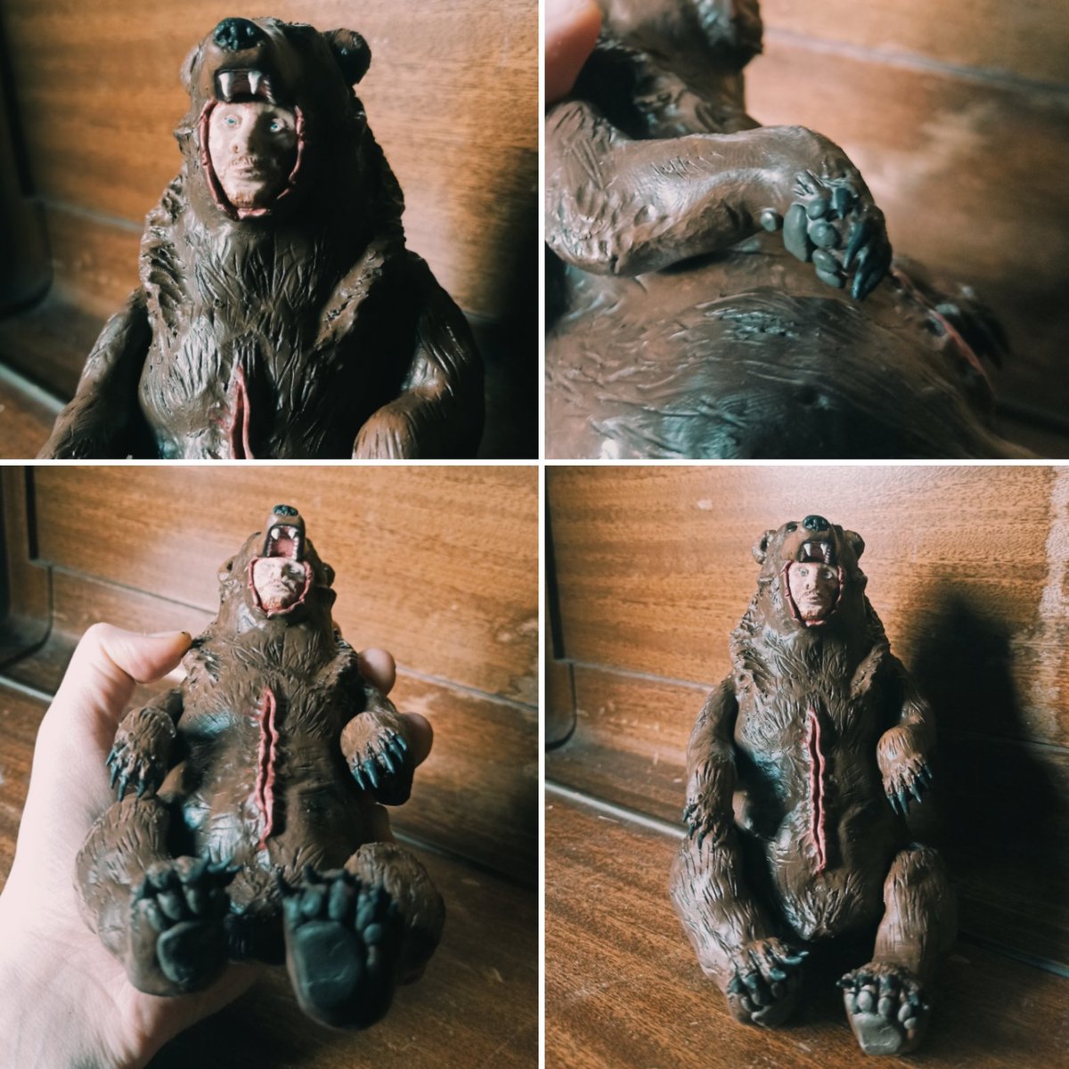 Smads10's tweet photo. Christian in bear skin. Polymer clay might be my new addiction... 
#craft #sculpture #polymerclay #horror #MIDSOMMAR #midsommarmovie #horrorfanart #horrormovies #diy https://t.co/4zJw3bUnYE