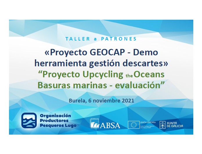 ProyectoGEOCAP's tweet image. Ricardo Pérez Martín @IIM_CSIC , responsable del @ProyectoGEOCAP, participó el pasado sábado en el taller práctico sobre gestión pesquera (Descartes y basuras marinas) organizado por la @opplugo destinado a patrones de pesca.@ecoalf #Upcycling @FBiodiversidad #ProgramaPleamar