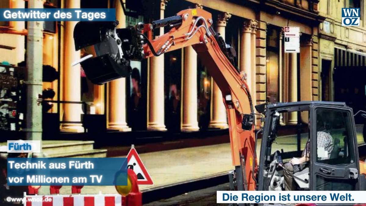Millionen Menschen verfolgten am Samstagabend gespannt vor ihren Fernsehern die Jubiläumssendung der Show „#Wetten, dass . . .“ . Bei der „Baggerwette“ kam dabei Technik aus #Fürth zum Einsatz: Ein Greifer der Firma DMS Technologie GmbH. #wnoz bit.ly/3kmOezE