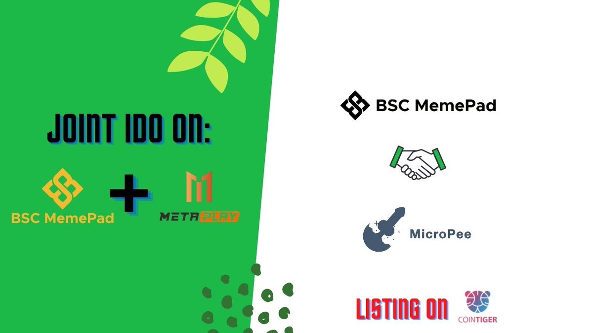 4PlayMeme's tweet photo. We are excited to announce @micropeetoken as the next IDO on 13th Nov'21

Joint IDO on:

@METAPLAYio  &amp; BSC MemePad

Listing will be on CoinTiger 

❤️ We came &amp; conquered" Grow with MicroPee

TG: https://t.co/rfDXlwnLTc

Apply for whitelist: https://t.co/0gt7e967oB https://t.co/wzh6HJB2DI