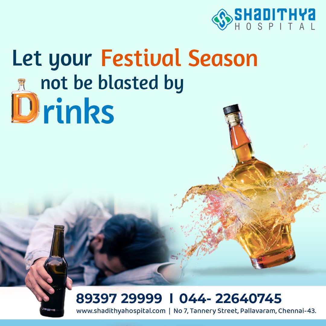 shadithya's tweet photo. #shadithyahospital #alcoholdeaddiction #festivalseason 
If you’re celebrating this festive season with friends this year, be sure to watch your alcohol intake. Drinking too much and too quickly impairs decision-making, increase risk of injury, could lead to an alcohol overdose. https://t.co/BkWBzLEzrt