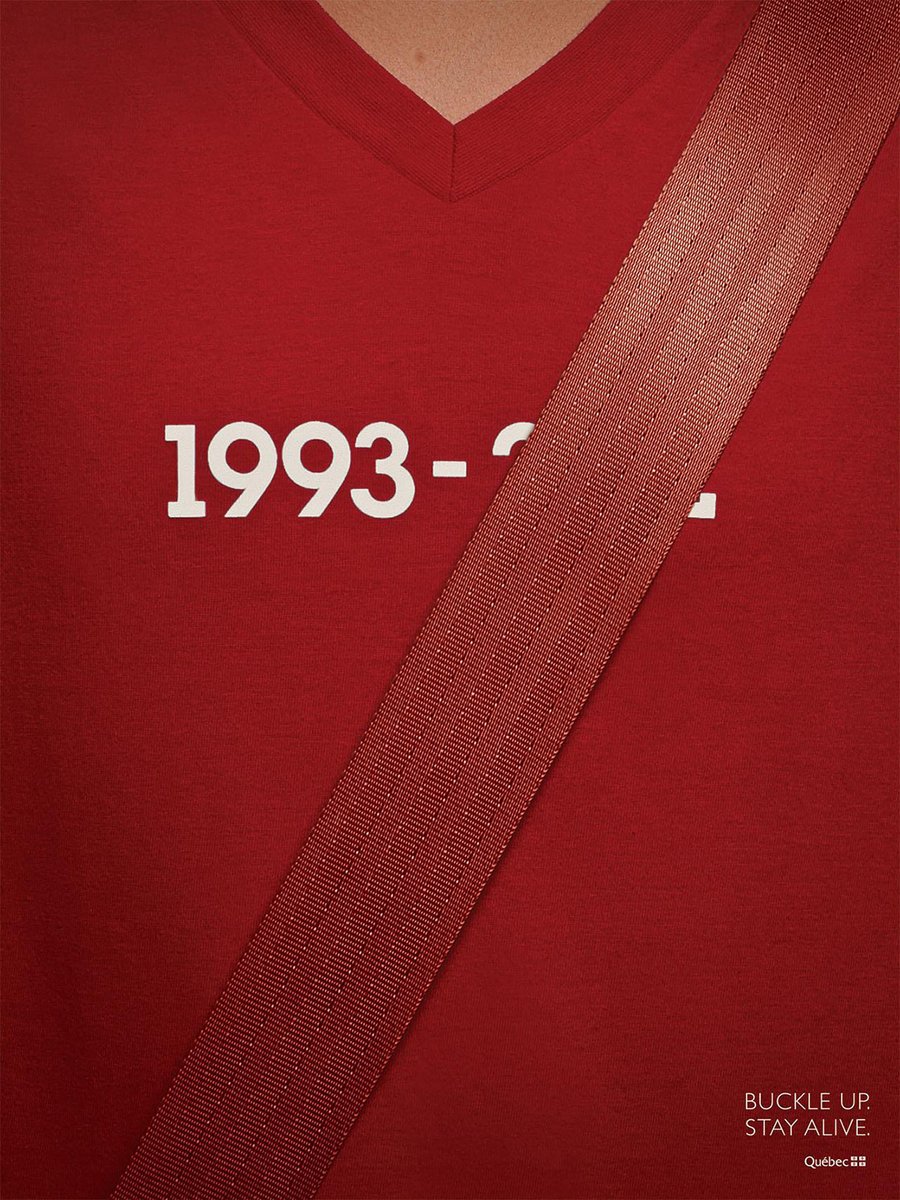 lasblogenpunto's tweet photo. Sin fecha de caducidad...

Inteligente planteamiento creativo y gráfico, destinado a poner en valor la importancia del cinturón de seguridad a la hora de evitar muertes en carretera.

Una elipsis visual que dice mucho. #creatividad #trafico #advertising https://t.co/ruUq32FKRA