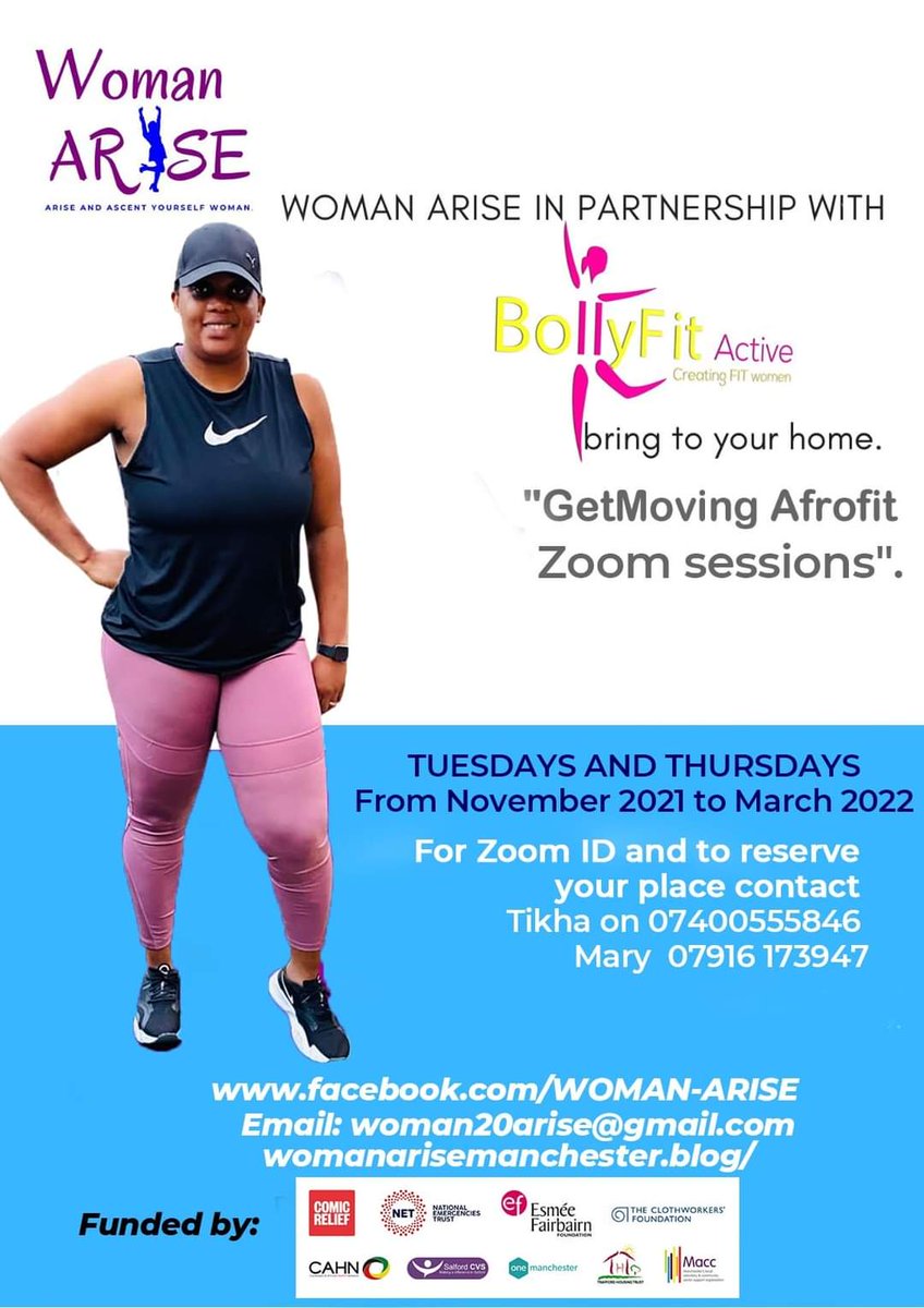 BollyFit's tweet photo. The Afrofit Project

Breaking News!

Afrofit is coming to your homes! Exercise and have fun in the comfort of your abode!💃💃. Join us on Zoom every Tuesday and Thursday! 

Note - contact details below

#womanarise #bollyfit @WomanARise7

https://t.co/NtWNguPyXz https://t.co/k3XYVS7wMh