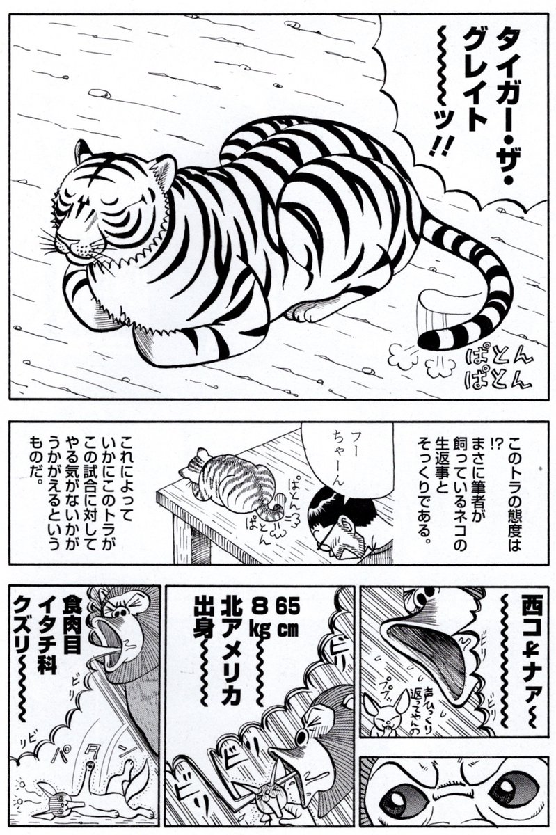 最強動物を決定するアニマル・バトル・トーナメント漫画です。全10巻。>真・異種格闘大戦 : 1 (アクションコミックス) https://t.co/Irm0aUq08a 