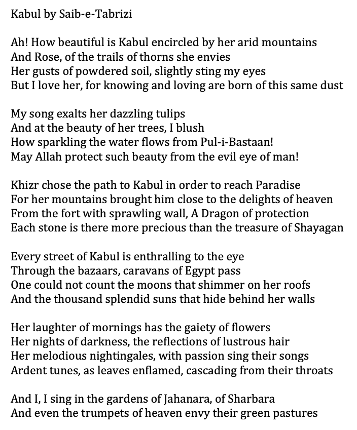 justinmarozzi's tweet photo. Kabul, a beautiful poem by the 17th-century Persian poet Saib-e-Tabrizi https://t.co/XS1iOKjEHo