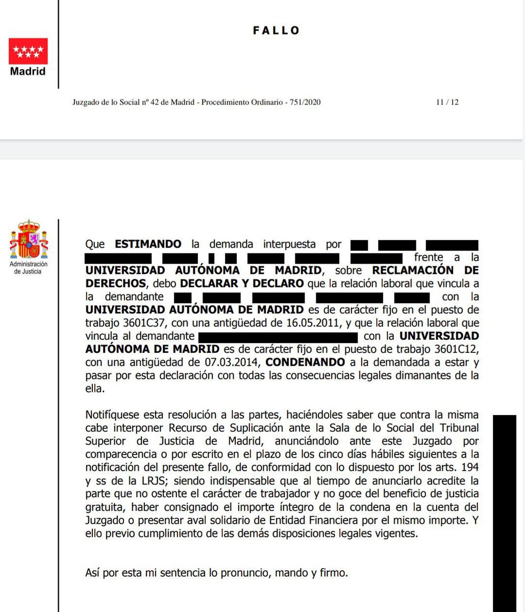 GMi15f's tweet photo. ♦️@UAM_Madrid @_amayamendiko sentencia fijeza temporales juzgado social n°3 Madrid
💥Prevalece derecho UE @mjmonteroc @mllcastellanos @ionebelarra @Eselkaos 
🚨NO RECURRAN Y PARALICEN PROCESOS SELECTIVOS DE RESULTADO INCIERTO
#NoIcetazo @LourdesArastey https://t.co/F1e5rre3QH