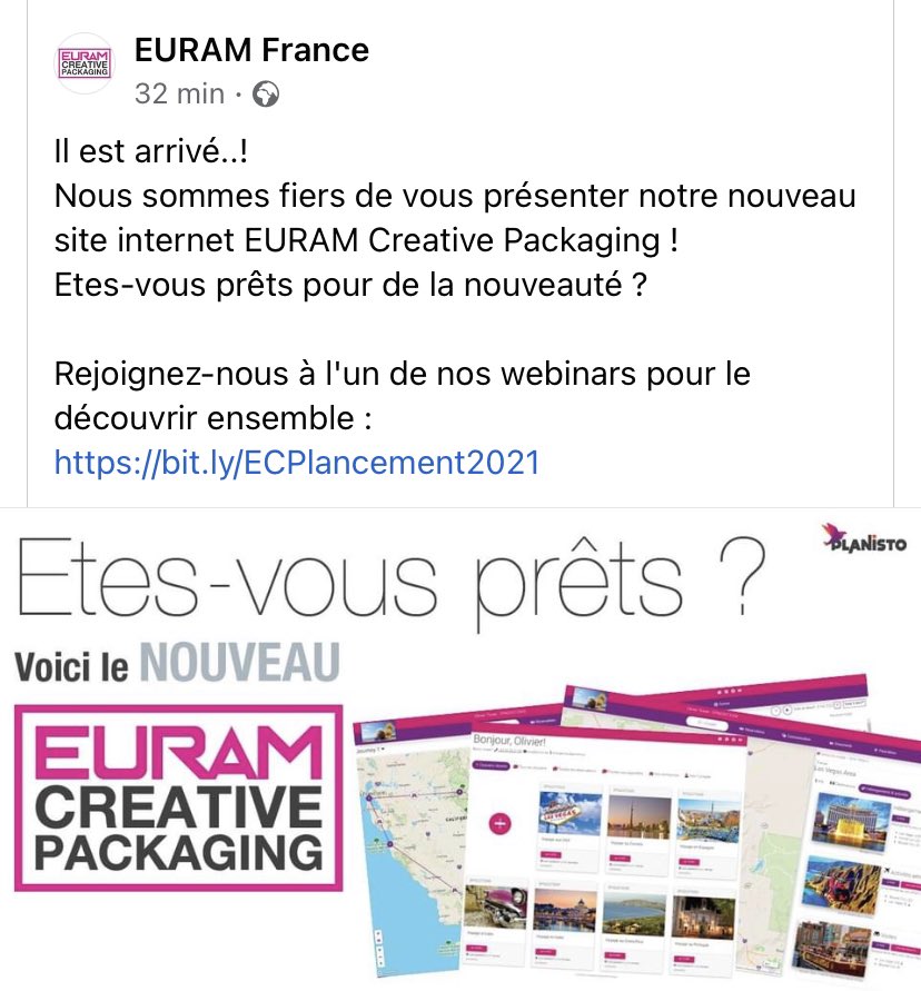 AudreyLabarthe's tweet photo. Fière de vous présenter le tout nouveau site @euram Creative Packaging. Conçu pour et par des Professionnels. Intuitif, rapide et design. Une meilleure ergonomie pour une meilleure UX. 💯 % btob. Un beau travail d’équipe! 
#travel #travelplatform #innovation #business #voyage https://t.co/4tvhEyofYZ