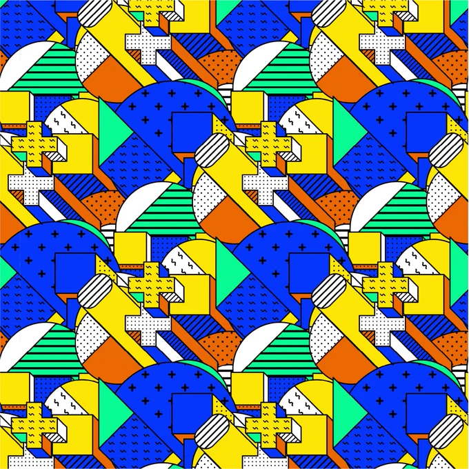 これは イラレの「パターン作成」機能が楽しくて作っちゃった謎画像たち 