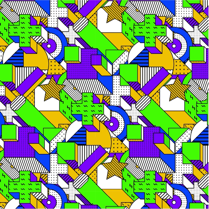 これは イラレの「パターン作成」機能が楽しくて作っちゃった謎画像たち 