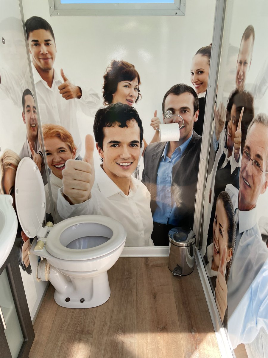 My gift to you today is this image of the most cursed mobile toilet I’ve ever seen, at the event site I’m working on this week
