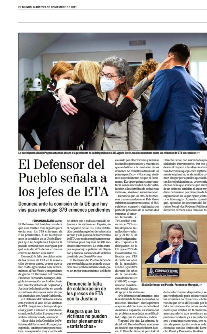 maitepagaza's tweet photo. El 69% de las víctimas o amenazados en el País Vasco 
sufrieron aislamiento social, el 68% 
sufrieron control y vigilancia por 
parte de personas
cercanas al terrorista, 74% recibió amenazas, el 79% sufrió desprecio, humillación y rechazo y el 90 % se 
sintió estigmatizado. https://t.co/sZpNP1wc5U