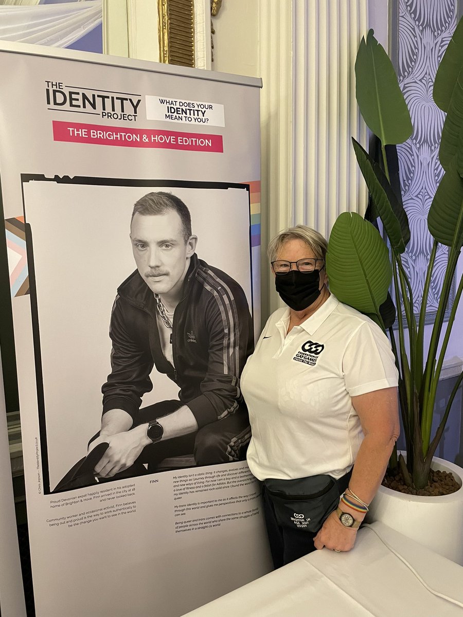 GayGames's tweet photo. We LOVE these posters of @TheIdentityPro by @ChrisJepson in the FGG #aga2021 @MercureHotel in #brighton. What does your identity mean to you? https://t.co/8Z1xwKP4wW