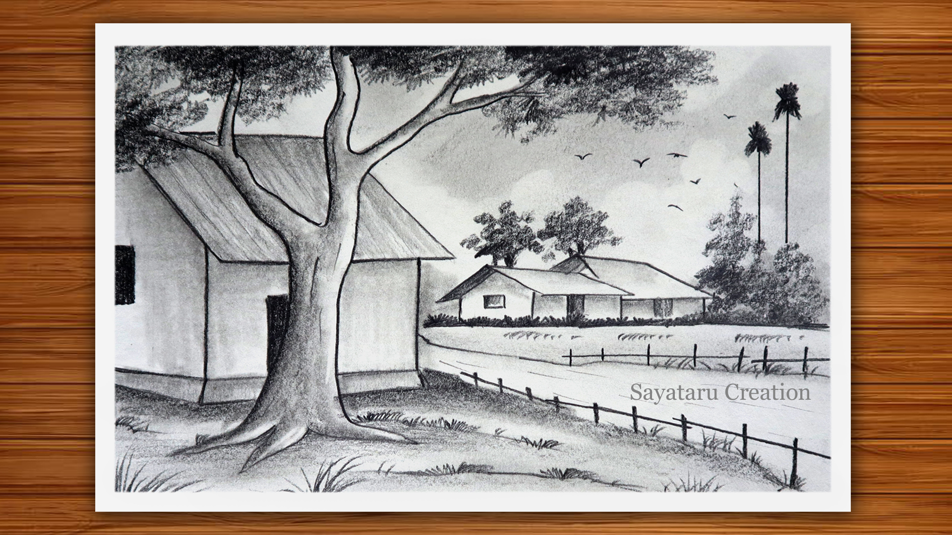 Village Scenery Drawing with Pencil | How to draw easy scenery | Pencil  Sketch Drawing for Beginners - YouTube