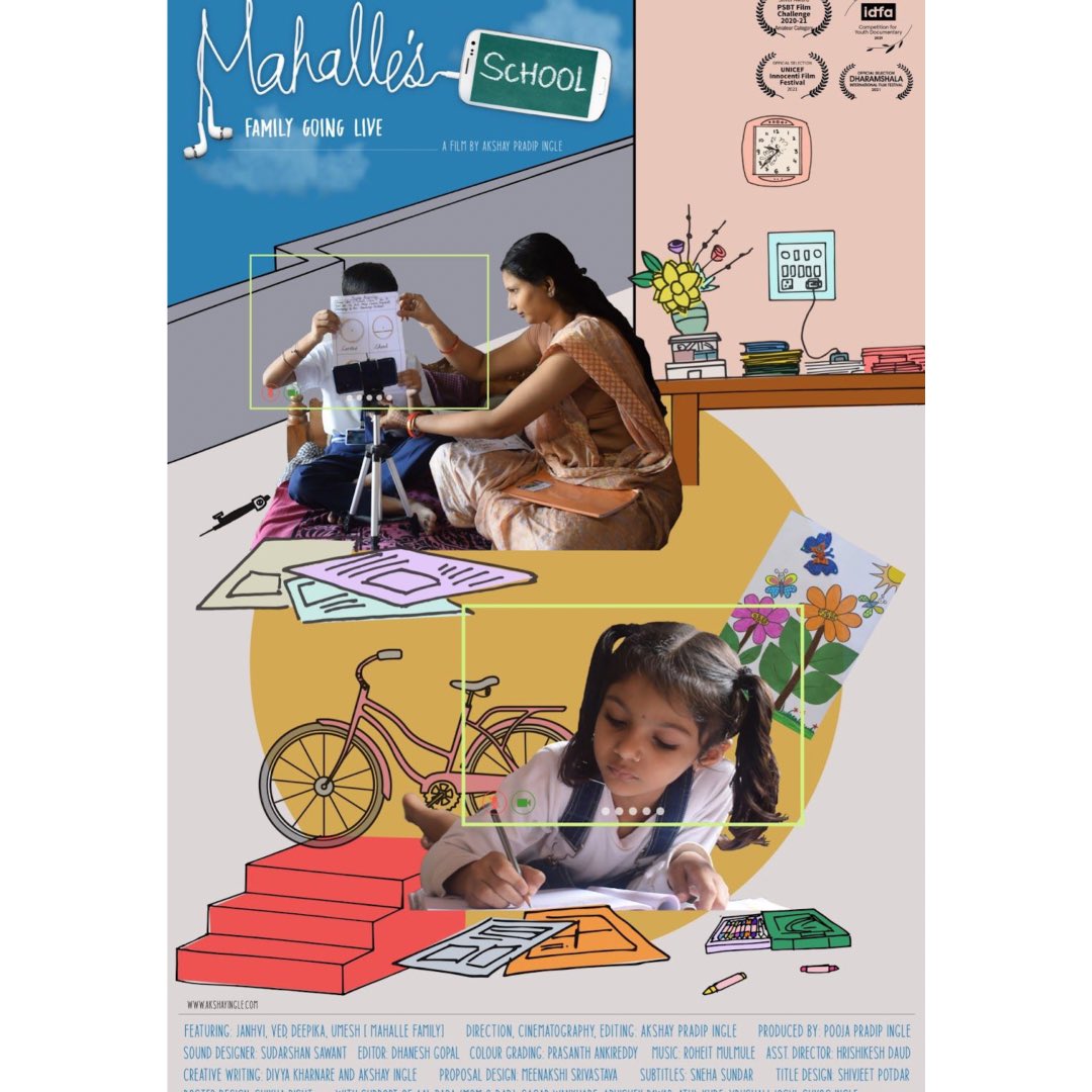 DIFFindia's tweet photo. Now streaming Indian Documentaries at Day 6 of DIFF 2021:
Mahalle’s School - Family Going Live directed by Akshay Pradip Ingle is streaming today! Be sure to watch this topical documentary on the plight of school students in the midst of the Covid-19 pandemic.
#DIFF2021 https://t.co/8vP5pVWRRk