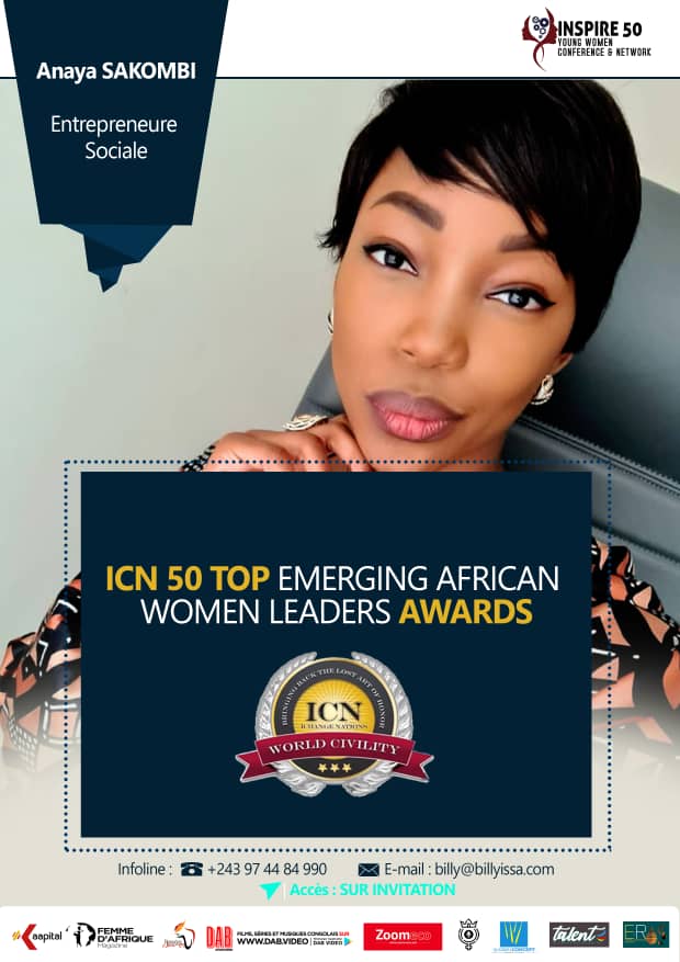 UnPasVersLaFem's tweet photo. UPVF : En image la responsable de @UnPasVersLaFem lors de la réception du prix #Change_Nations USA lors de la conférence INSPIRE 50 YOUNG WOMEN CONFERENCE &amp; NETWORK à Kinshasa. 
#Anaia_Sakombi https://t.co/eWg3xoAZm5