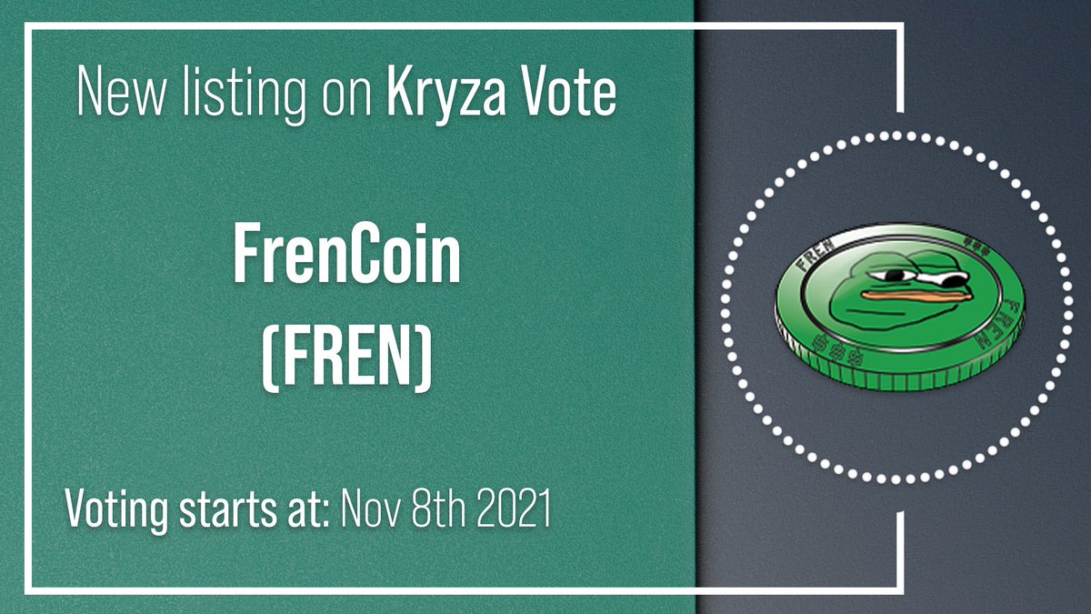 KryzaToken's tweet photo. We are announcing that FrenCoin is now listed on KRYZA Vote.
Submit your token here:
https://t.co/AINVEoFeQu
#FREN #BSC #krvote https://t.co/395ZDswjtP
