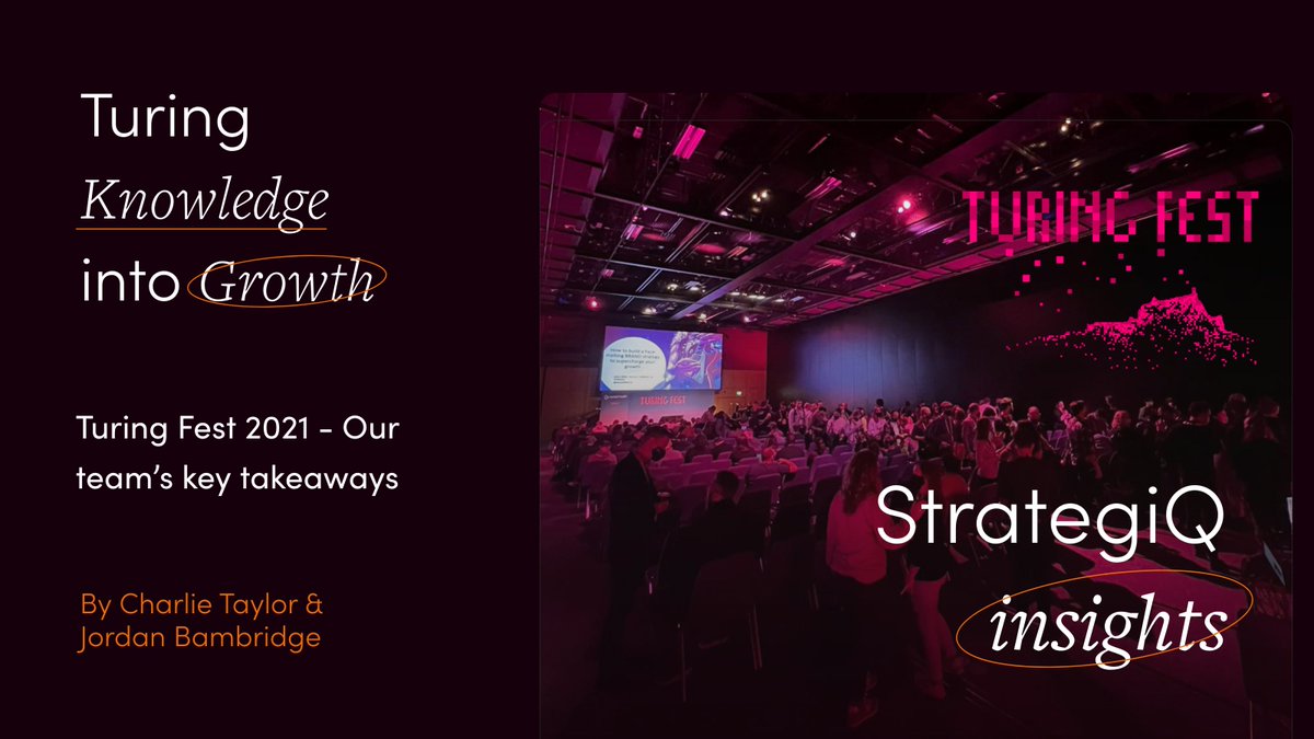 Thank you to <a href="/brianc13/">Brian Corcoran</a> and the team for another awesome <a href="/TuringFest/">Turing Fest</a>. Here's a short roundup featuring
key talk takeaways from <a href="/JasonMillerCA/">Jason A Miller</a> <a href="/izzionfire/">Izzi Smith</a> <a href="/jonoalderson/">Jono Alderson</a> <a href="/tomwalki/">Tom Walkinshaw</a> @paddymoogan <a href="/csavage/">Chris Savage</a> &amp; <a href="/ashleyfaus/">Ashley Faus</a> 
here -> strategiq.co/turing-fest-20…

#TuringFest #TF21 #thinkStrategiQ