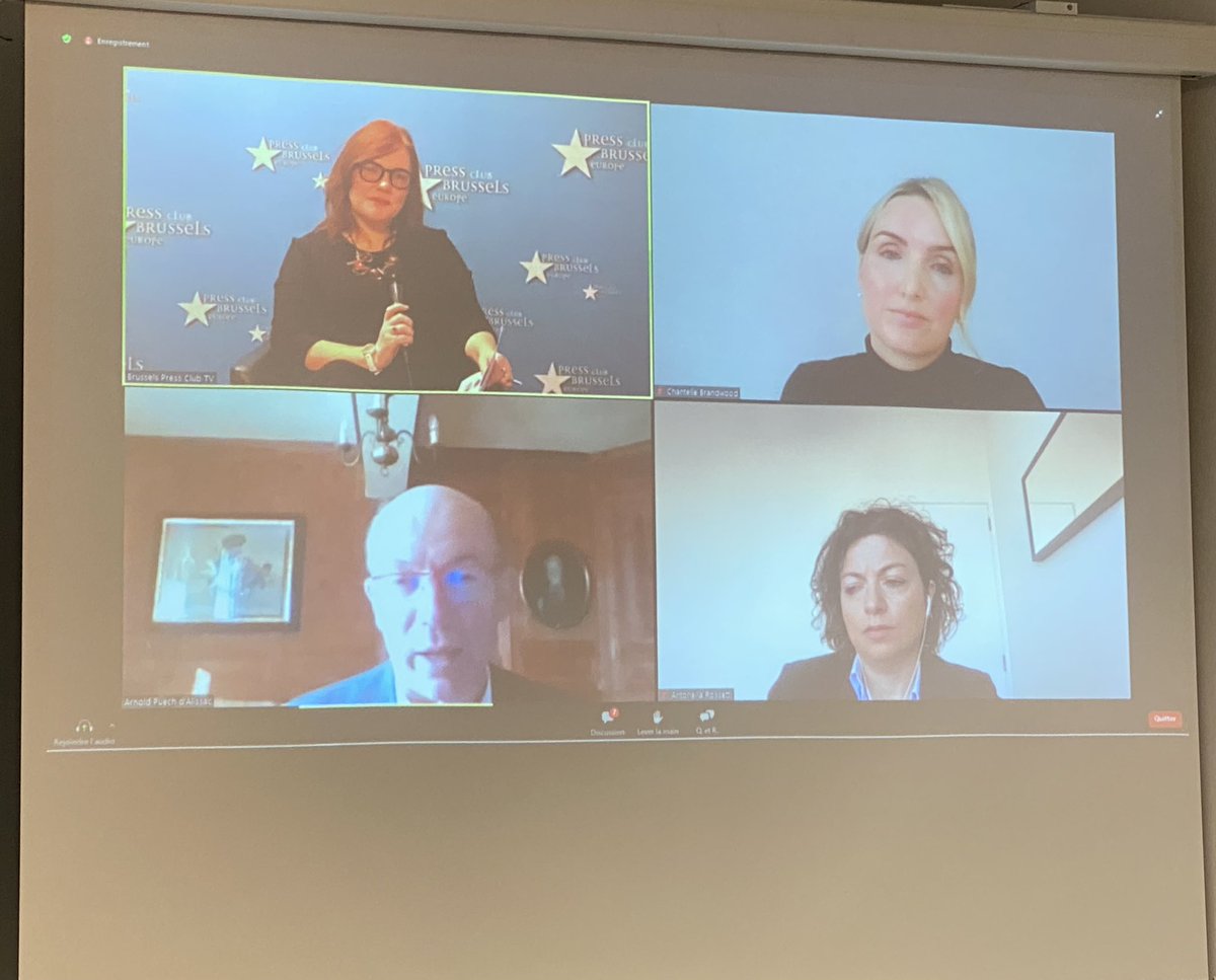 JulieADMVdC's tweet photo. Panel one with Chantelle Brandwood (EcoOffset) Antonella Rossetti (FarmEurope) and @ArnoldPuech @FNSEA discussing sustainability and animal health #innovativevaccines #OneHealth #weprevent https://t.co/PsZdWlrlNz