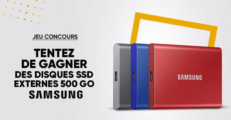 Fnac's tweet photo. JEU CONCOURS 💻 | Aujourd'hui, tentez de gagner des disques SSD externes T7 500 GO @SamsungFR ! 😮Pour participer : RT + Follow @Fnac. Bonne chance 🍀👉https://t.co/VvHpRuWxpr

Fin du jeu : 11/11 23H59 https://t.co/TDXLwdaFoU