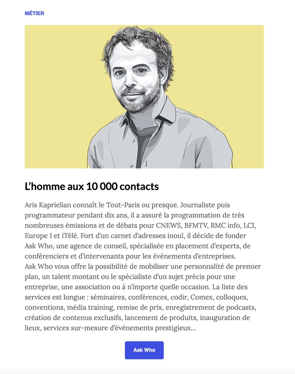 Ask Who à la une dans la newsletter de l'agence @epoka_agency <a href="/lhemicycle/">L'Hémicycle</a> <a href="/SVictoires/">Studio Victoires</a> <a href="/aressy_experts/">Aressy</a> @DanoneFR <a href="/evianresort/">Evian Resort</a> <a href="/HavasParis/">Havas Paris</a> <a href="/PublicisGroupe/">Publicis Groupe</a> <a href="/GoogleFR/">Google FR</a> <a href="/SushiShopEU/">Sushi Shop</a> <a href="/airbnb_fr/">Airbnb France</a>  <a href="/LVMH/">LVMH</a> @Bollore_BTL  #placement #expert #webinar #talkdigital #seminaire #conference