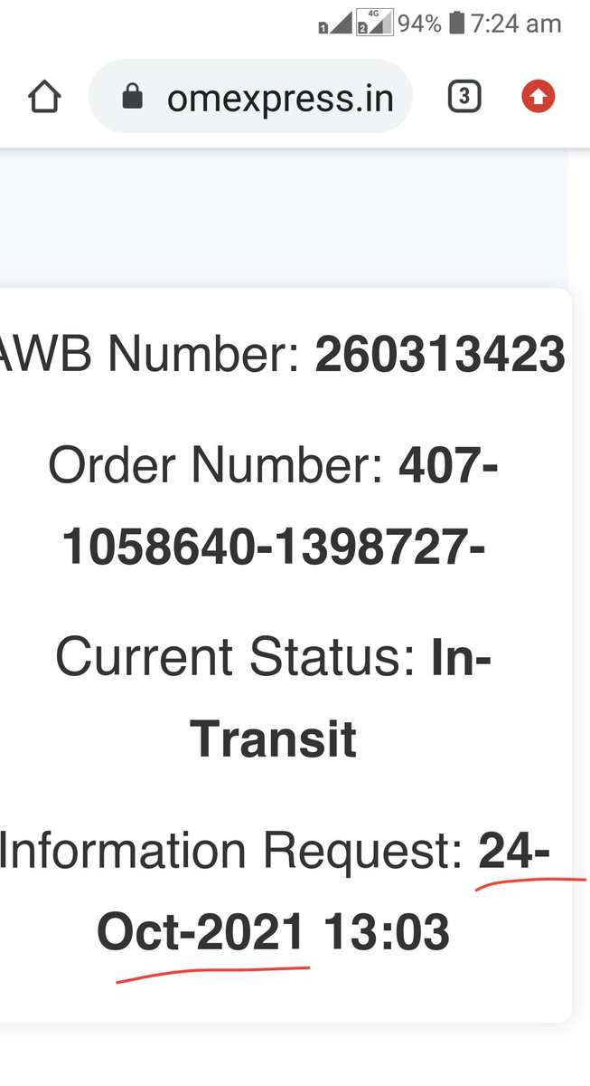 JoseChandran202's tweet photo. @amazonIN @amazonIN 
@EcomExpress_Ofc
I want to cancel my order, no option showing in the Amazon app for cancellation. ( with full refund_ including shipping charge)
The item is pending in the final destination point for 7 days and I ordered on 21 Oct, total of 19 days passed. https://t.co/Pi0JyuiXK8