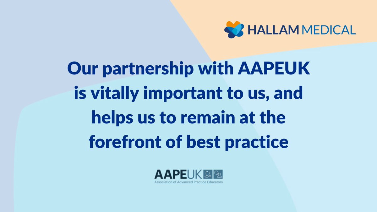 Hallam_Medical's tweet photo. Our partnership with @AAPEUK is vitally important to us and helps us to remain at the forefront of best practice. Find out more about our partnership here: https://t.co/tJmkOvvEEG  #advpracweek21 #advancedpractice #AP #ACP https://t.co/Q0MK10VOnm