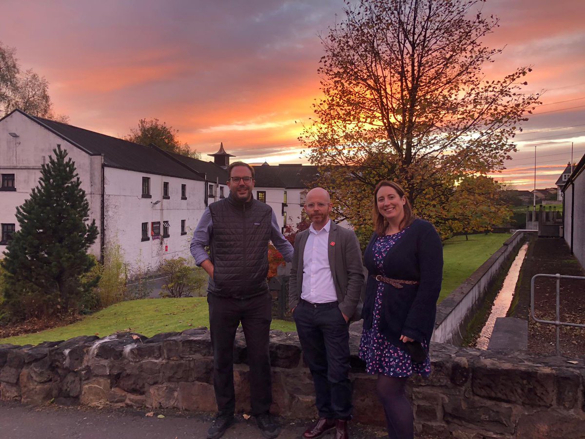 MartinJDocherty's tweet photo. Great catch up last week with the @beamsuntory team at the one &amp; only @Auchentoshan #distillery in Mountblow #Clydebank thanks to the team especially Neil for the refresh tour … plus hearing lots on sustainability in the whisky 🥃 industry @COP26 … check that #Sky .. #Scotland https://t.co/oMWHRdpND0