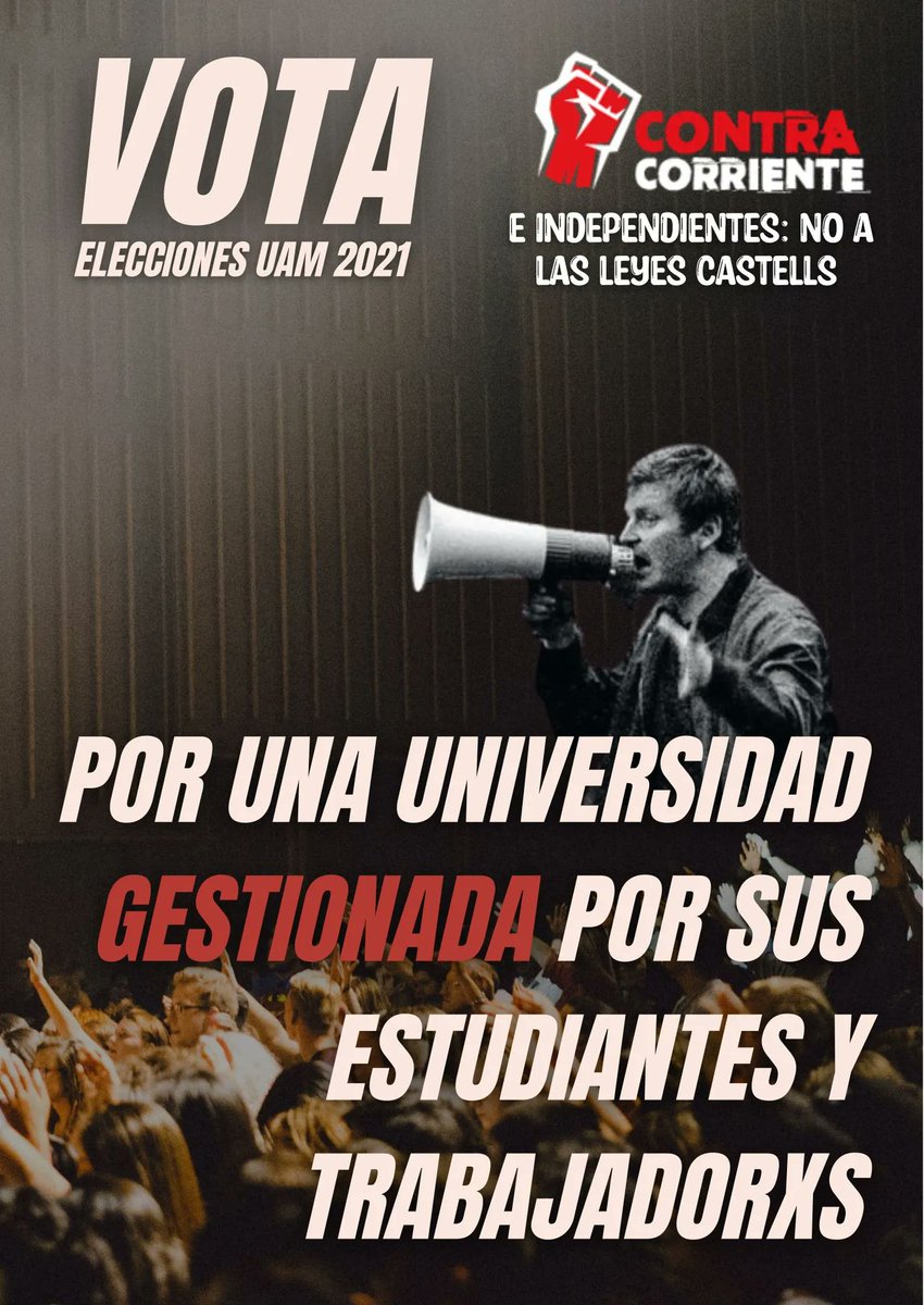 Contrac_Mad's tweet photo. #UAM

Arrancamos la campaña en la UAM junto con estudiantes independientes contra la reforma universitaria de Castells

El 17 de noviembre llamamos al estudiantado para que su voz se escuche en Claustro y Junta de Facultad. 

¡Fuera empresas y policía de la universidad! https://t.co/uvfj0NxwqW