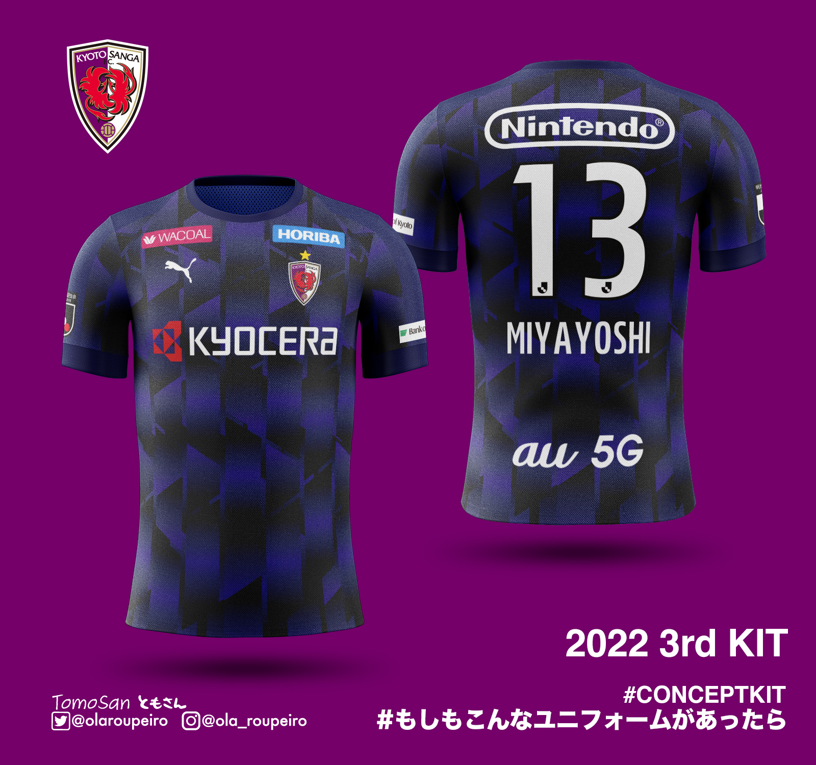 京都パープルサンガ　2021 ユニフォーム　Jリーグ