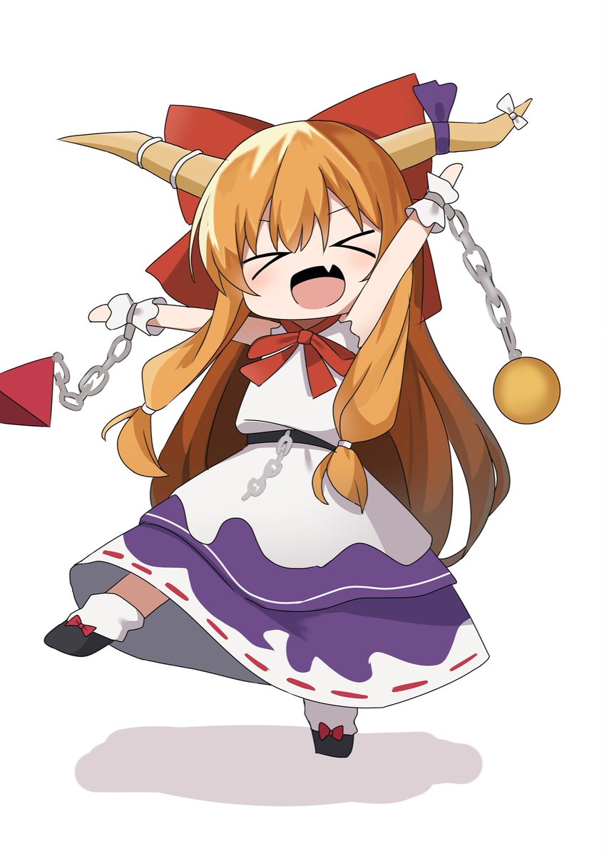 東方 デフォルメ練習 2時間クオリティ イラスト 東方project 伊吹萃香 すりとのイラスト