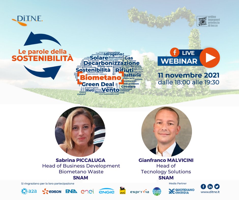 Le #parole della #sostenibilità 🌱

Parleremo di #𝗕𝗜𝗢𝗠𝗘𝗧𝗔𝗡𝗢 insieme ai referenti di <a href="/snam/">Snam</a> 

📆 𝗚𝗶𝗼𝘃𝗲𝗱𝗶̀ 𝟭𝟭 𝗻𝗼𝘃𝗲𝗺𝗯𝗿𝗲, 𝗵 𝟭𝟴 in diretta tinyurl.com/2yp23pxs

A moderare l'incontro ci sarà <a href="/AlfredoSpalla/">Alfredo Spalla</a> di <a href="/QuotidianoEnerg/">Quotidiano Energia</a> 

Non mancate!